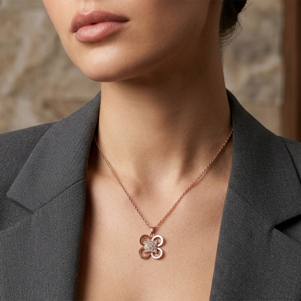 The99Jewel Flower Chain Pendant For Women/ Girls