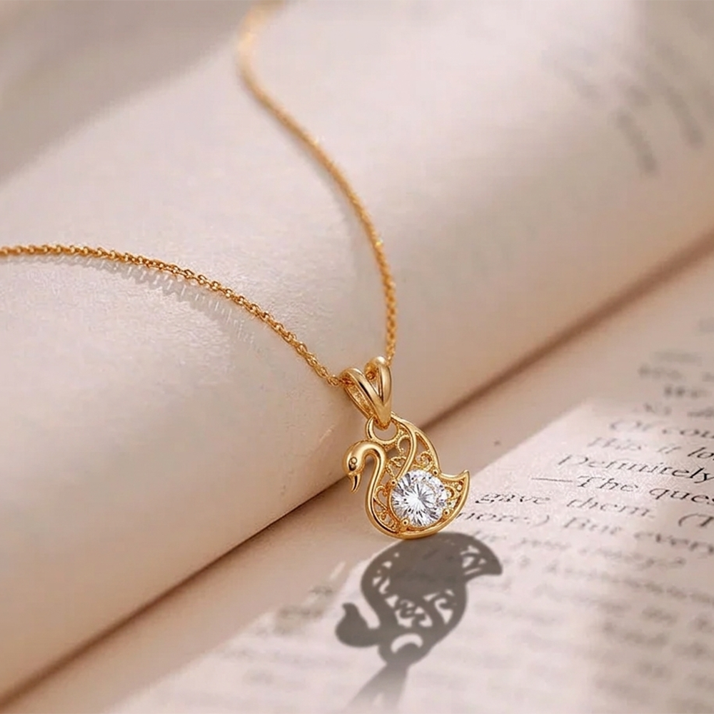 The99Jewel Gold Plated Duck Chain Pendant For Women/ Girls