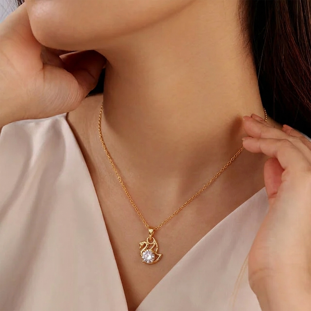 The99Jewel Gold Plated Duck Chain Pendant For Women/ Girls