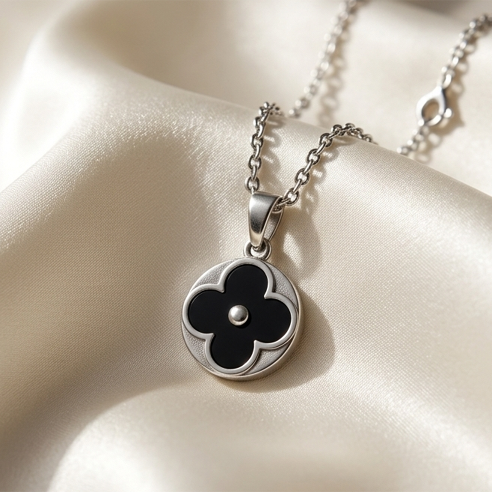The99Jewel Silver Plated Flower Chain Pendant For Women/ Girls