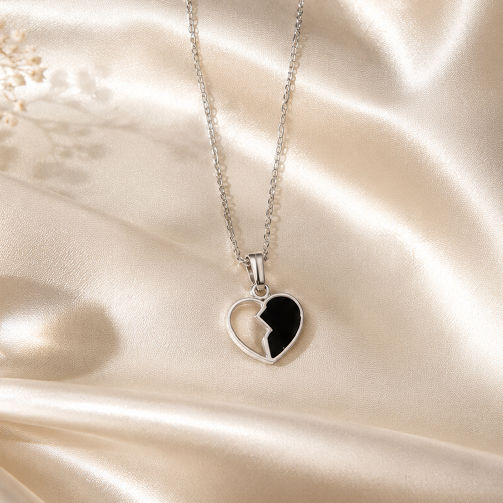 The99Jewel Silver Plated Heart Shape Chain Pendant For Women/ Girls