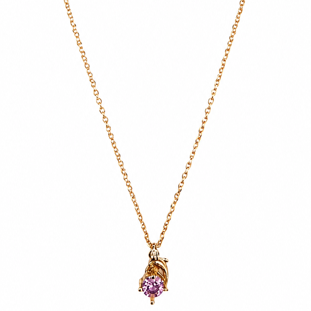 The99Jewel Crystal Stone Dolphin Chain Pendant For Women/ Girls