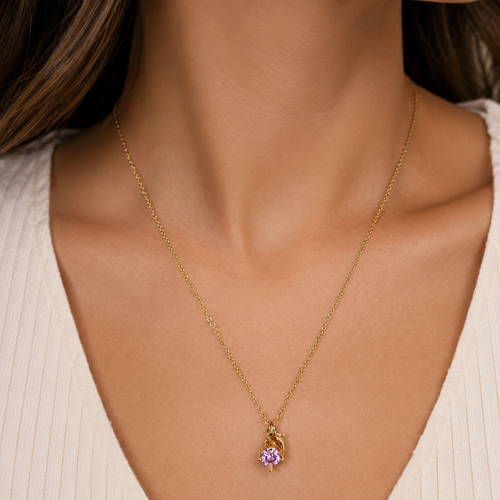 The99Jewel Crystal Stone Dolphin Chain Pendant For Women/ Girls