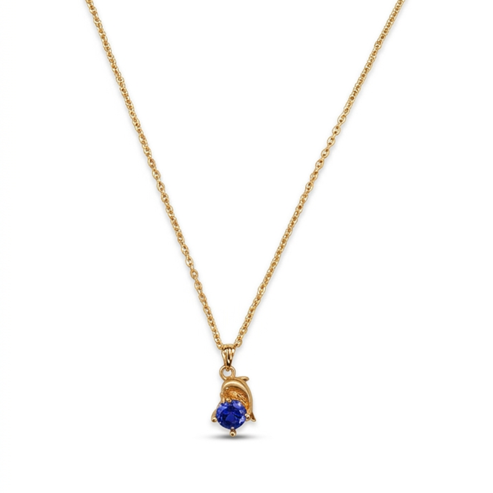 The99Jewel Crystal Stone Dolphin Chain Pendant For Women/ Girls