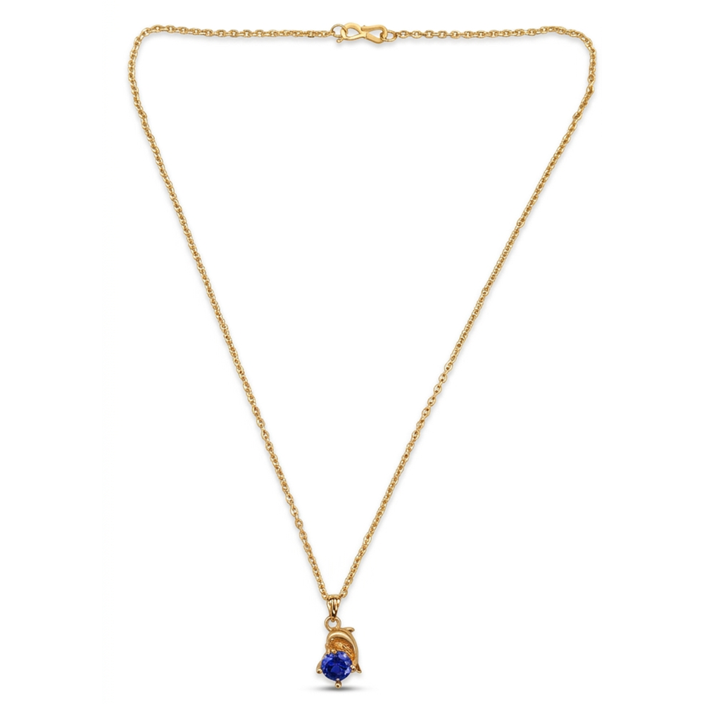 The99Jewel Crystal Stone Dolphin Chain Pendant For Women/ Girls