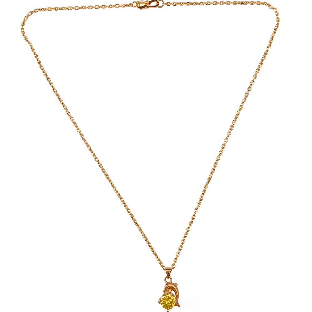 The99Jewel Crystal Stone Dolphin Chain Pendant For Women/ Girls