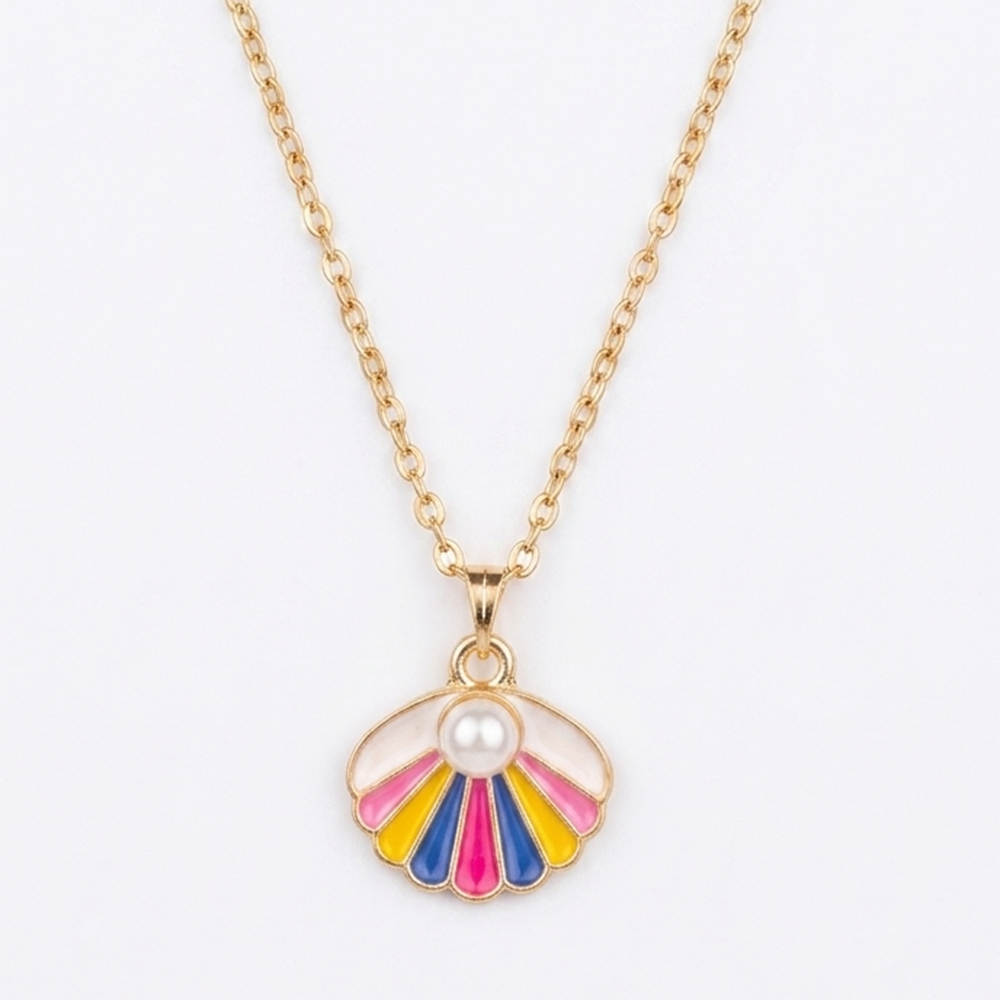 The99Jewel Trendy Meenakari Shell And Pearl Chain Pendant For Women/ Girls