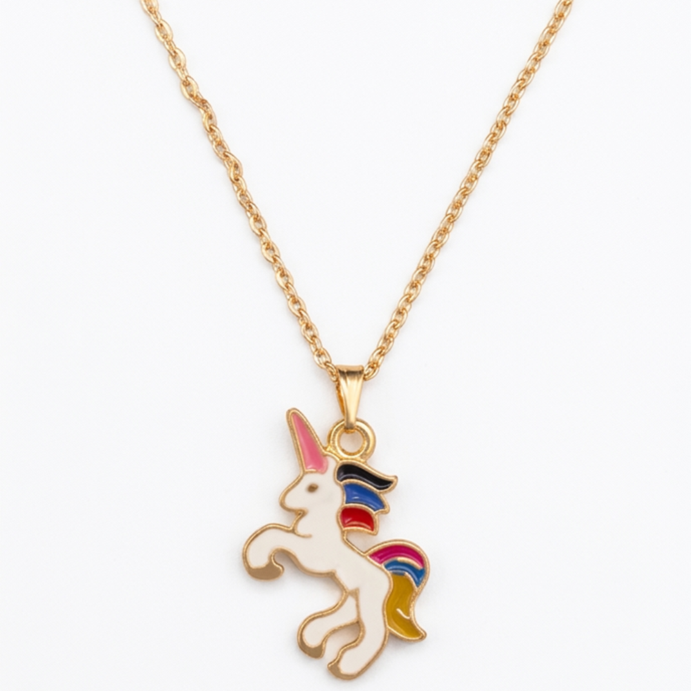 The99Jewel Fantasy Unicorn Meenakari Chain Pendant For Women/ Girls