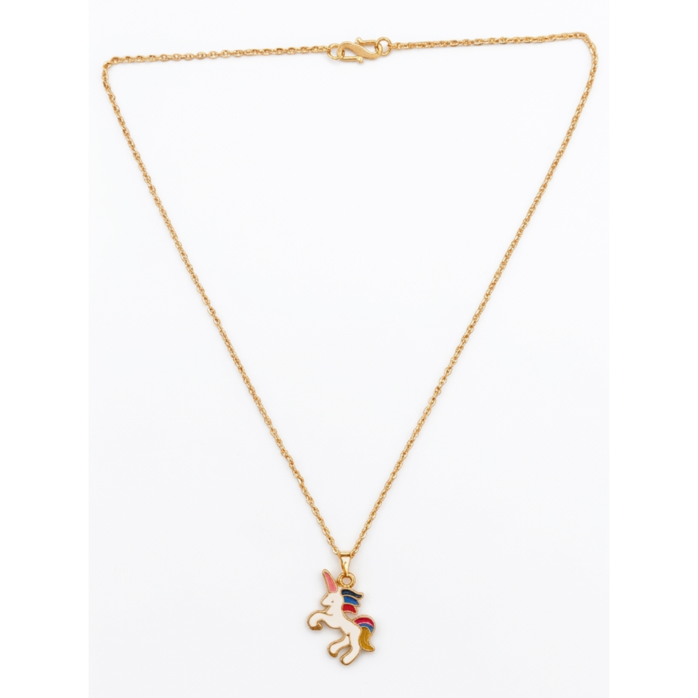 The99Jewel Fantasy Unicorn Meenakari Chain Pendant For Women/ Girls