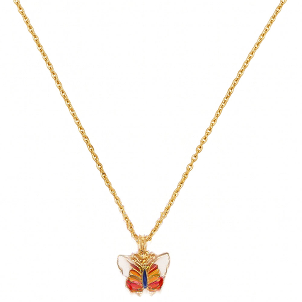 The99Jewel Cute Butterfly Design Meenakari Chain Pendant For Women/ Girls