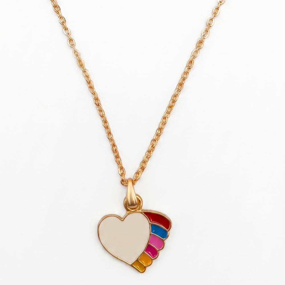 The99Jewel Cute Heart Shape Meenakari Chain Pendant For Women/ Girls