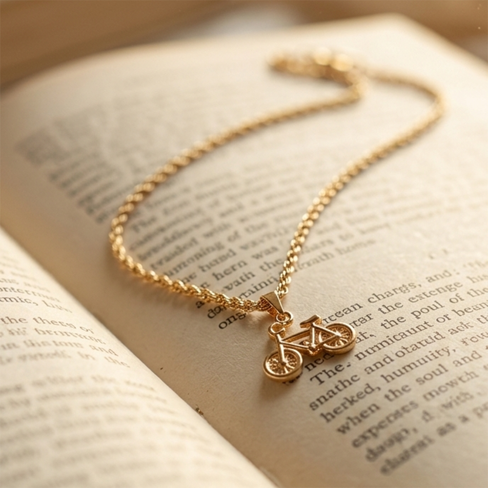 The99Jewel Stylish Minimal Bicycle Pendant for Boys