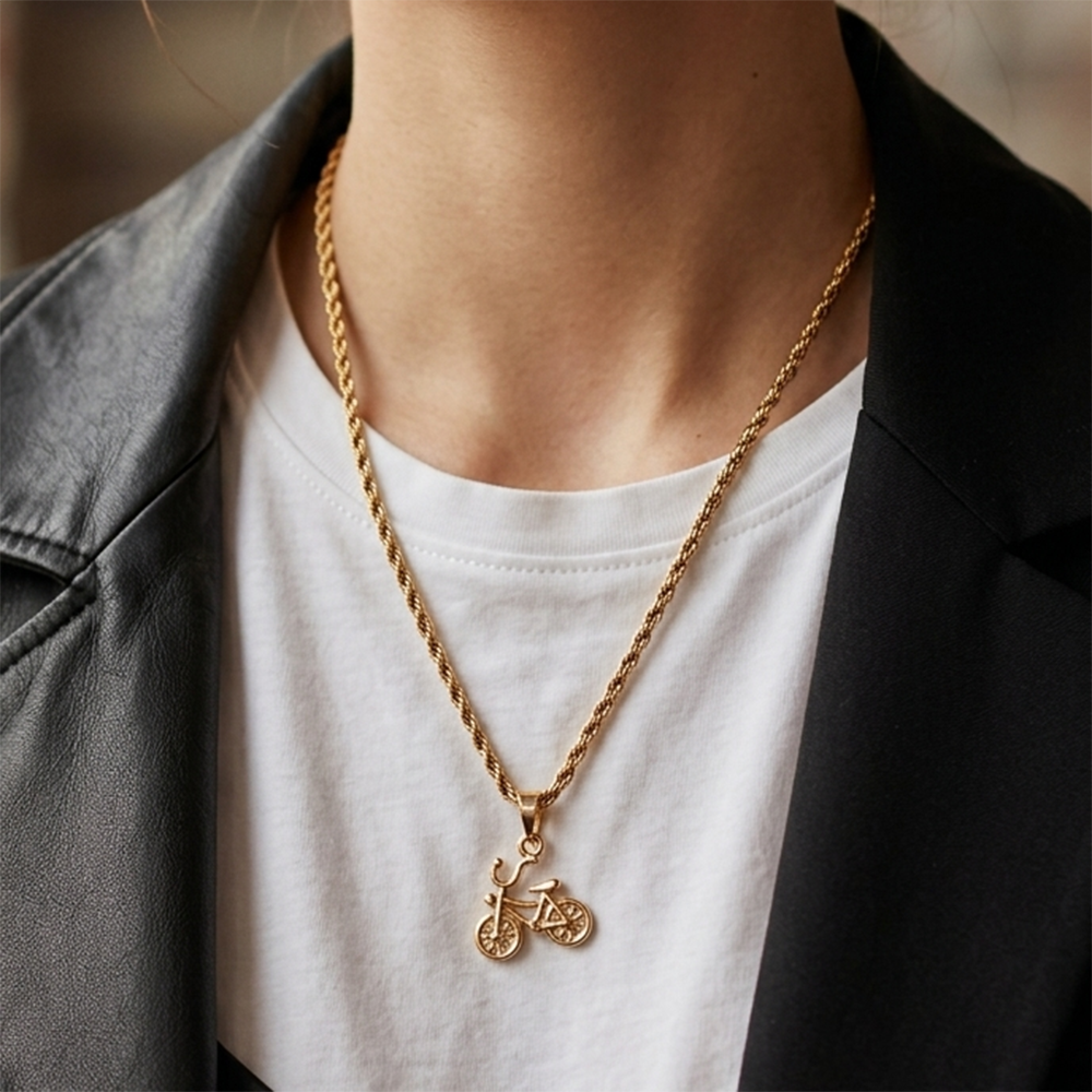  The99Jewel Stylish Minimal Bicycle Pendant for Boys