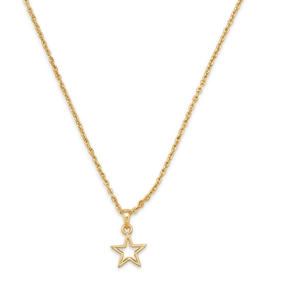 The99Jewel Gold Plated Modern Star Shape Chain Pendant for Women/ Girls