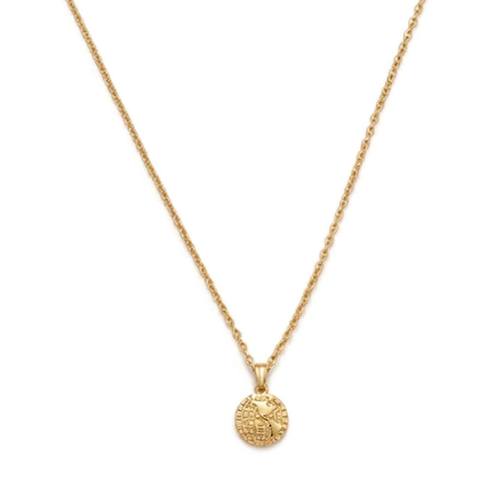 The99Jewel Gold Plated World Map Chain Pendant for Women & Girls
