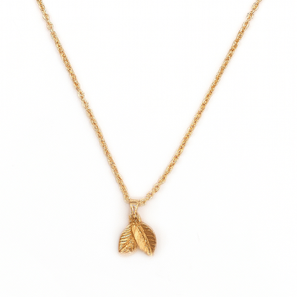 The99Jewel Gold Plated Leaf Chain Pendant for Women & Girls