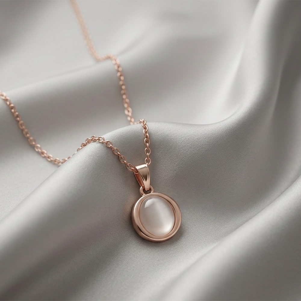 The99Jewel rose gold-plated Chain Pendant featuring a Monalisa Stone .