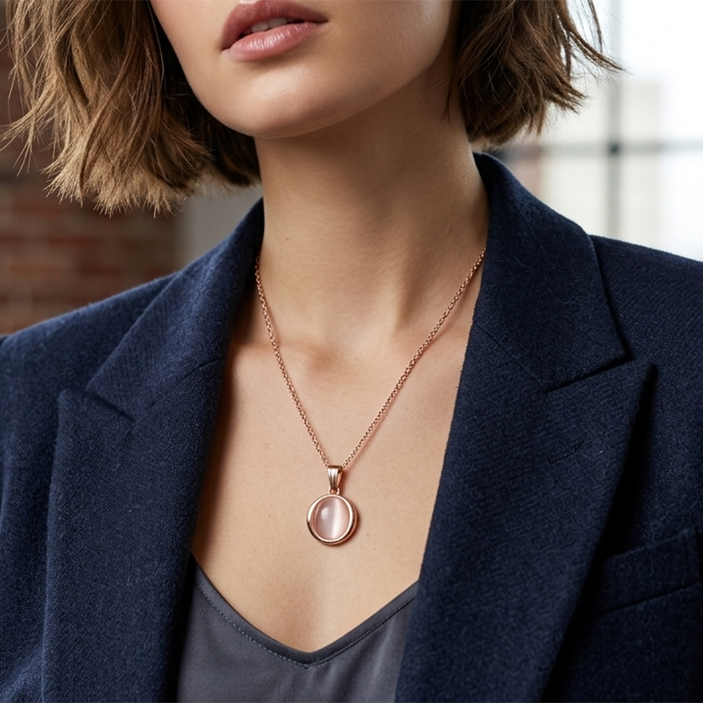 The99Jewel rose gold-plated Chain Pendant featuring a Monalisa Stone .
