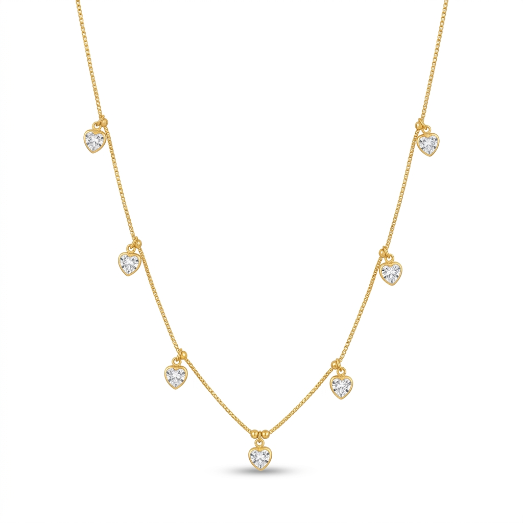 The99Jewel Lightweight Gold Plated Drop Charm Necklace for Women