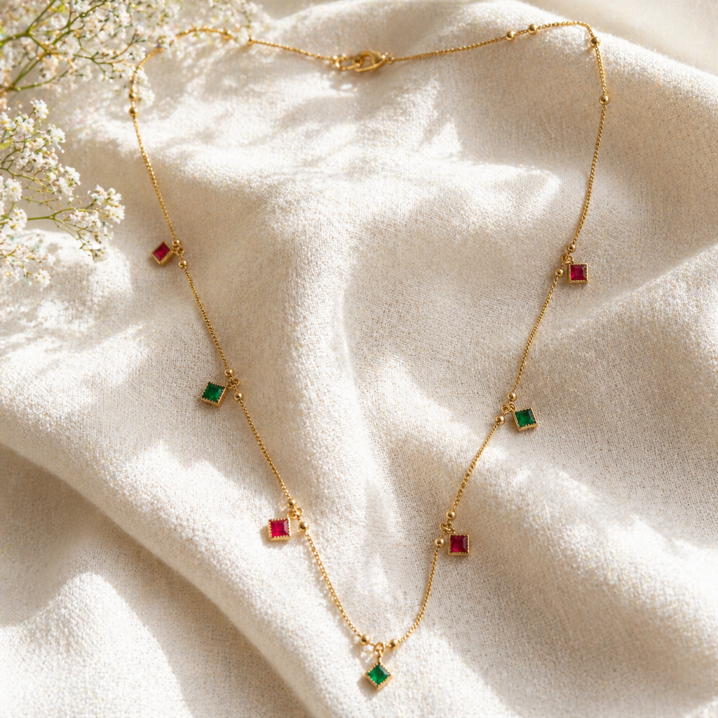 The99Jewel Designer Style Gold Chain Necklace with Drops Accents