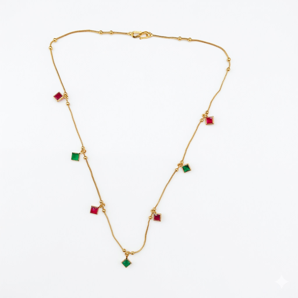 The99Jewel Designer Style Gold Chain Necklace with Drops Accents