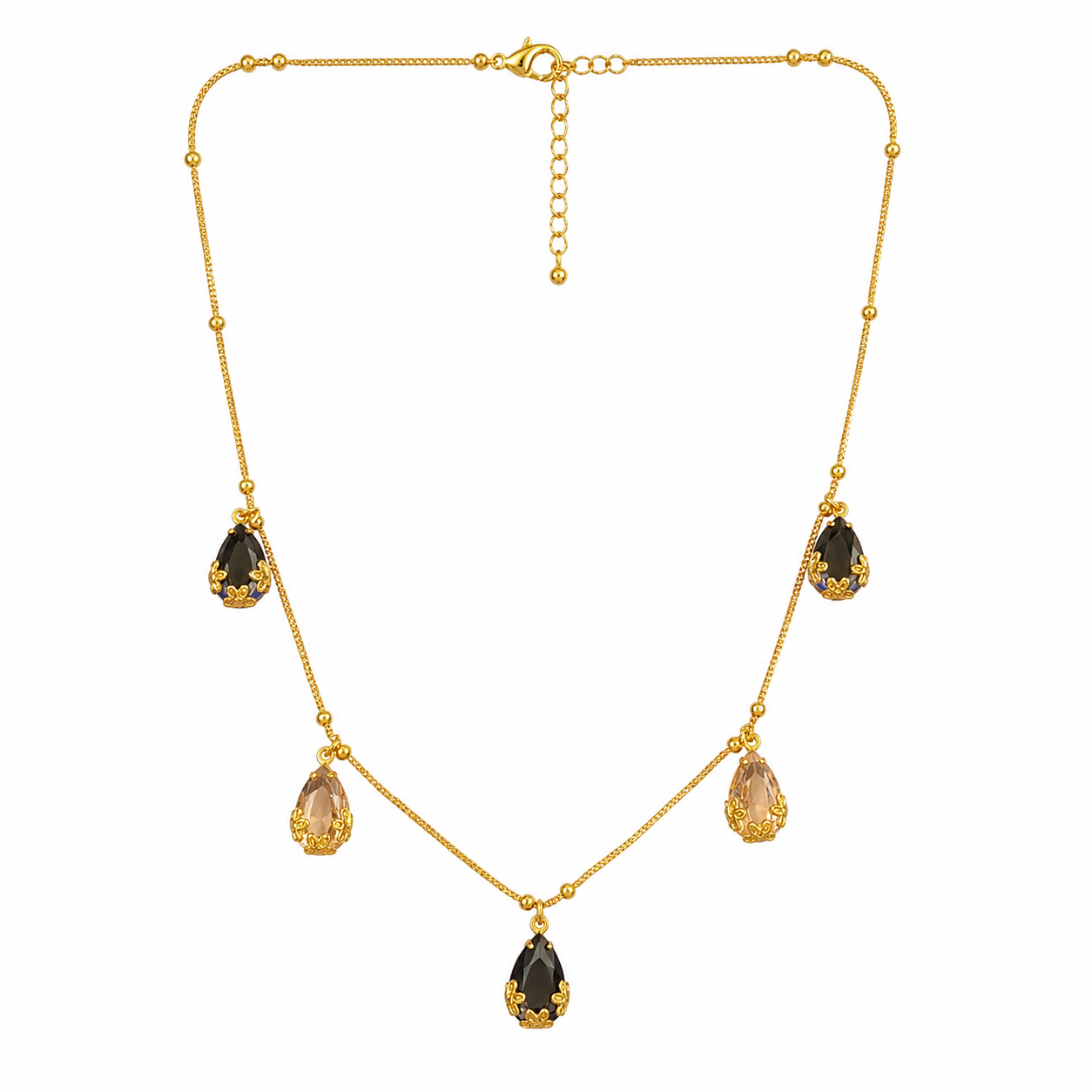 The99Jewel Designer Style Gold Chain Necklace with Drops Accents