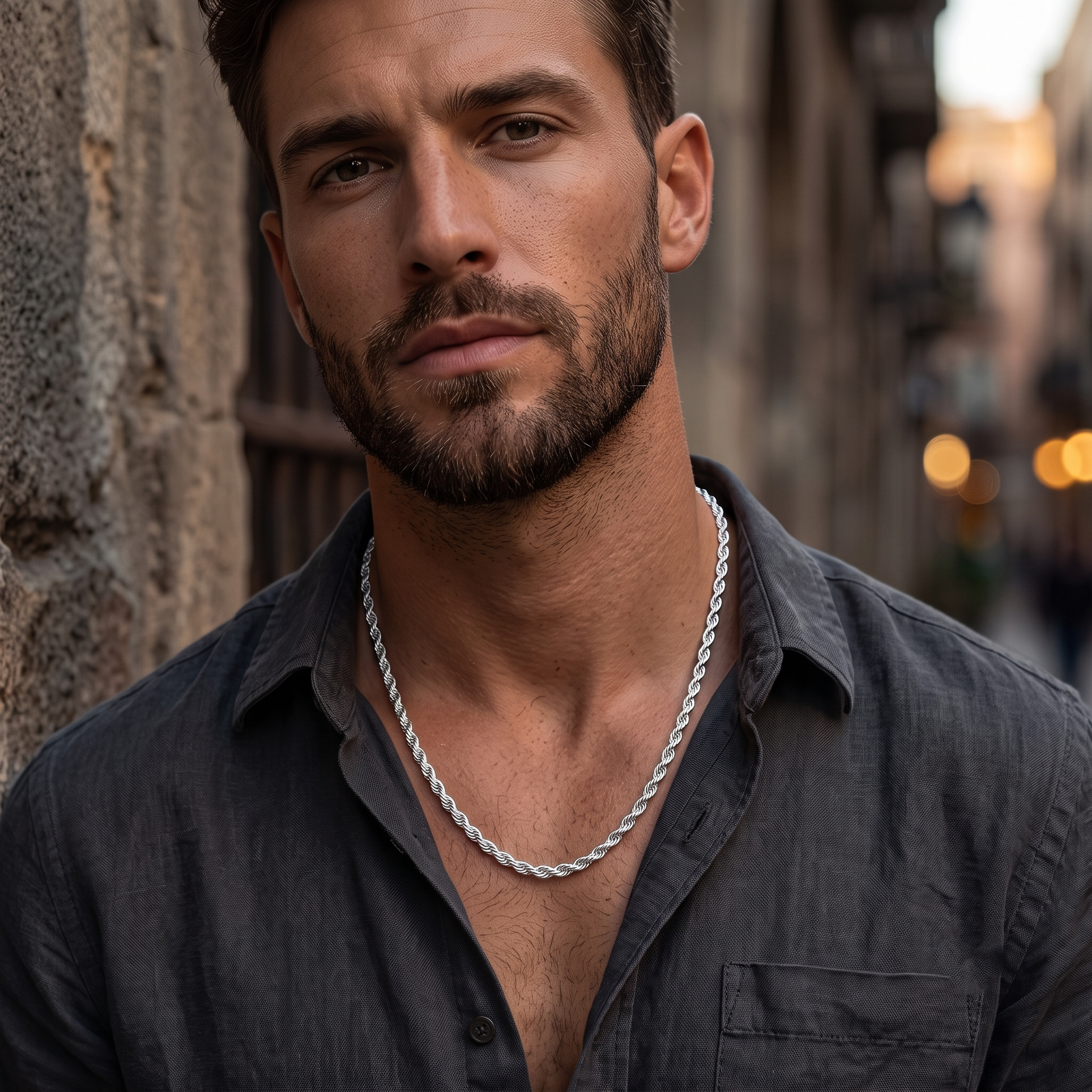 The99Jewel Trendy rope Chain Necklace for Men | Contemporary Fashion Accessory