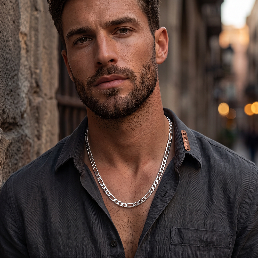 The99Jewel Trendy Figaro link chain Necklace for Men | Contemporary Fashion Accessory