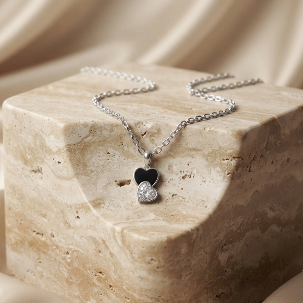 The99Jewel Fashion Silver Plated Austrian Stone Heart Shape Chain Pendant