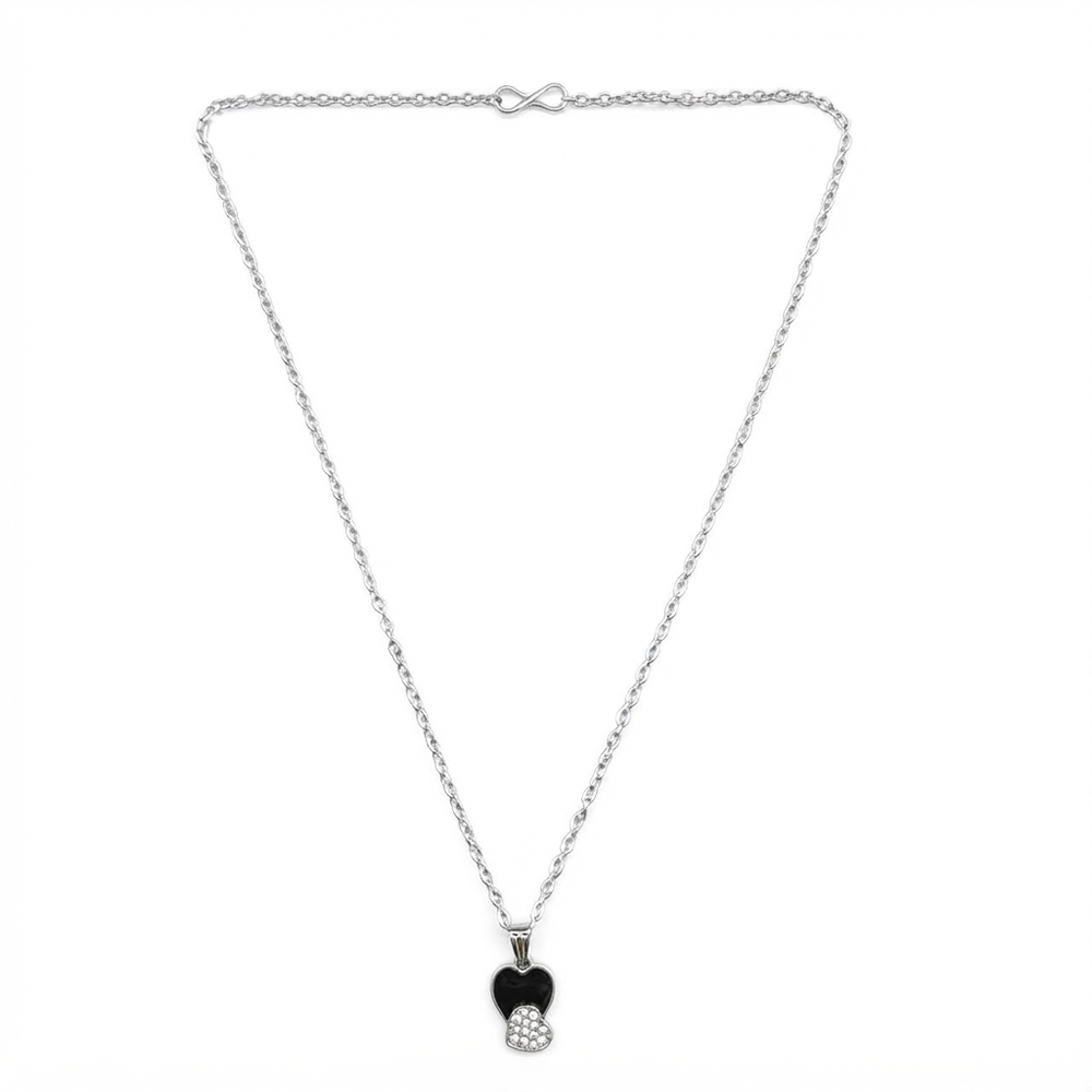 The99Jewel Fashion Silver Plated Austrian Stone Heart Shape Chain Pendant