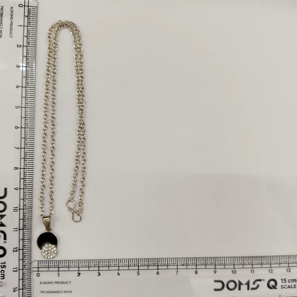 The99Jewel Fashion Silver Plated Austrian Stone Round Shape Chain Pendant