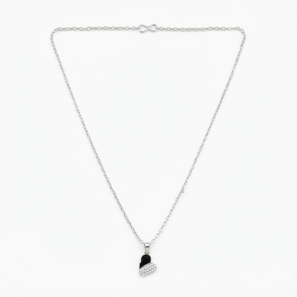 The99Jewel Fashion Silver Plated Austrian Stone Heart Shape Chain Pendant