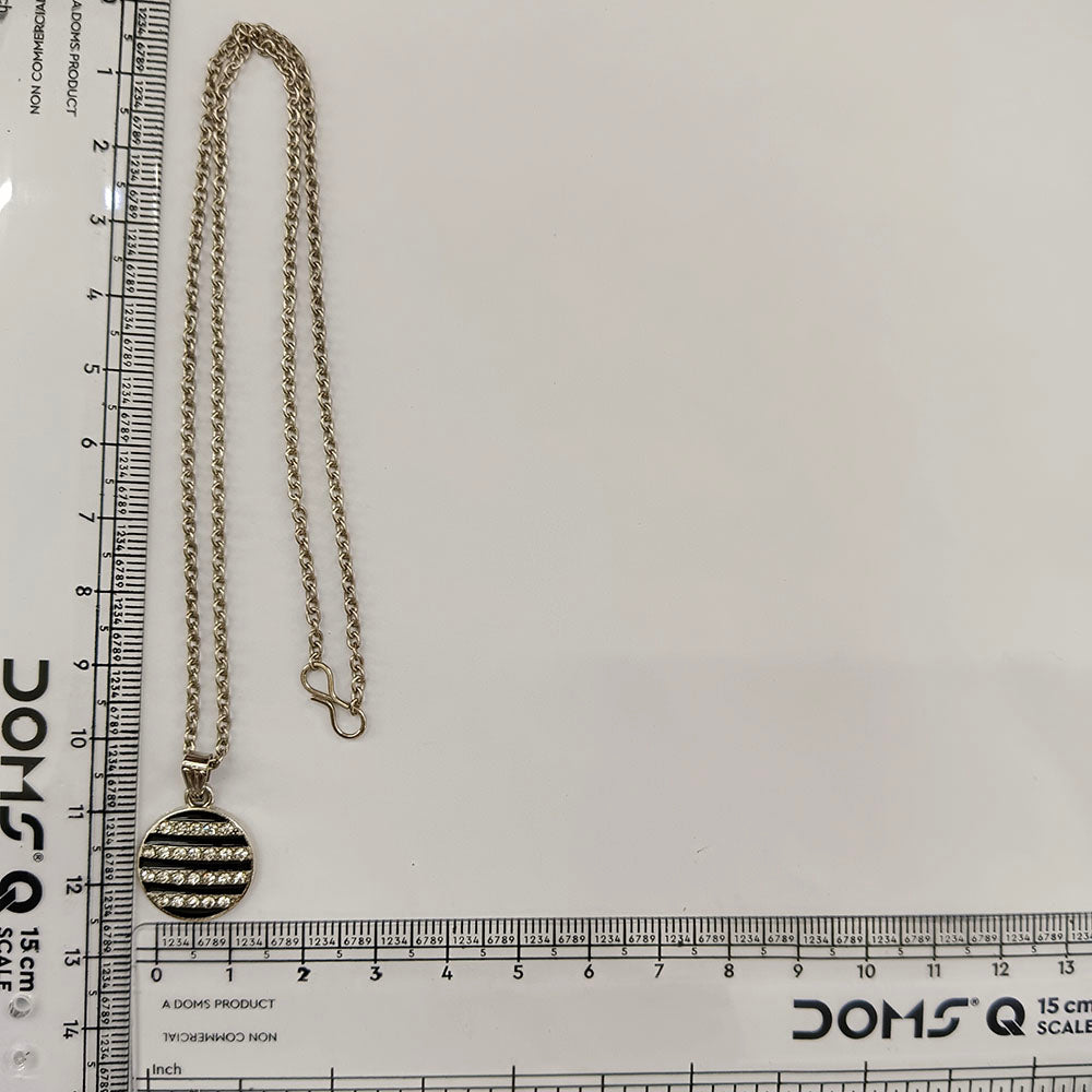 The99Jewel Fashion Silver Plated Austrian Stone Round Shape Chain Pendant