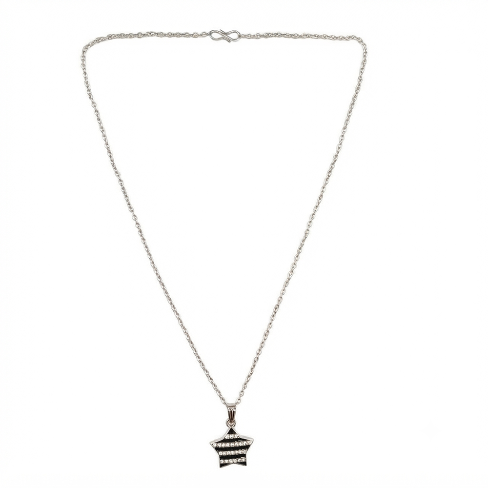 The99Jewel Fashion Silver Plated Austrian Stone Star Shape Chain Pendant
