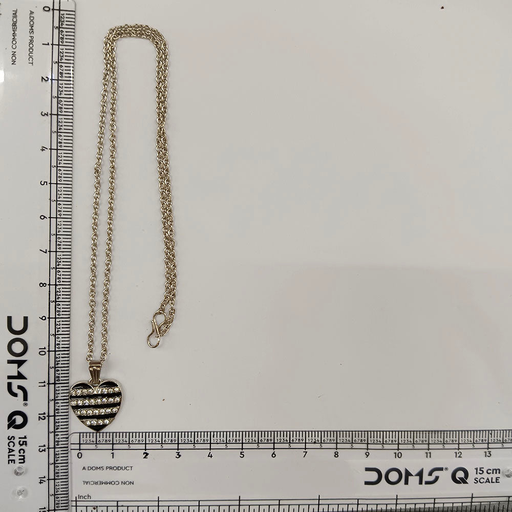 The99Jewel Fashion Silver Plated Austrian Stone Heart Shape Chain Pendant