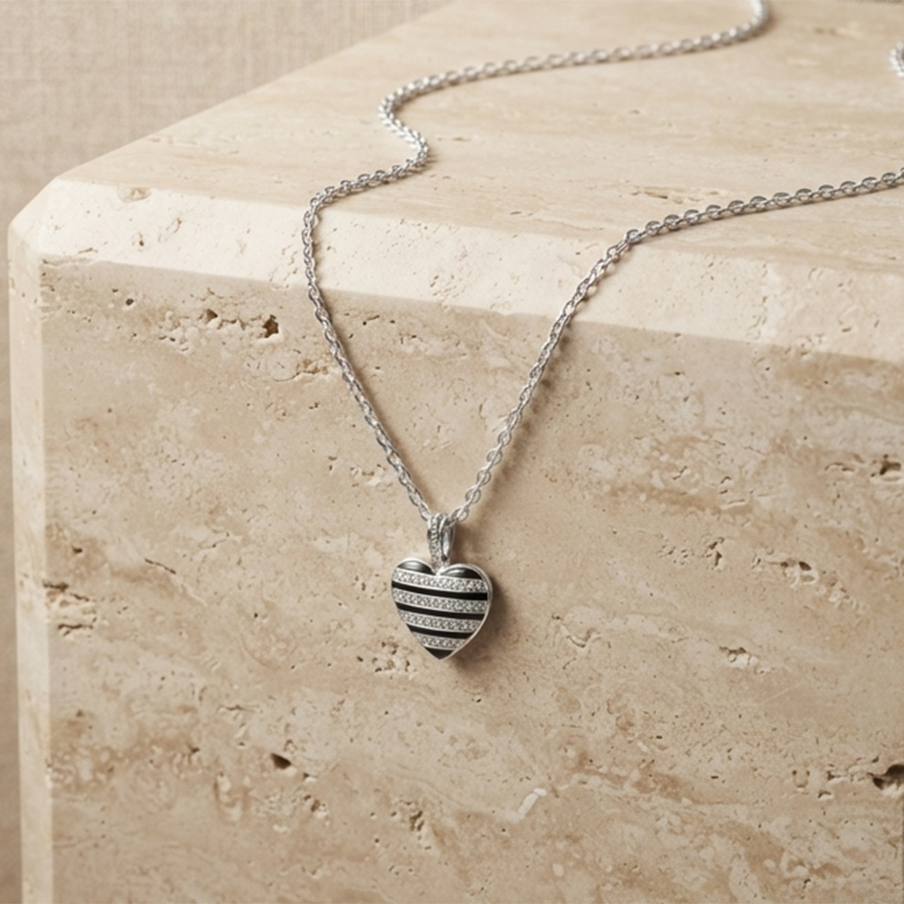 The99Jewel Fashion Silver Plated Austrian Stone Heart Shape Chain Pendant