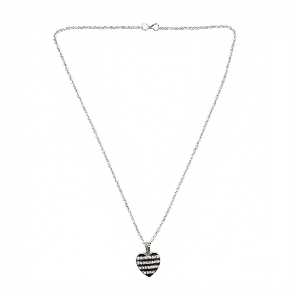 The99Jewel Fashion Silver Plated Austrian Stone Heart Shape Chain Pendant