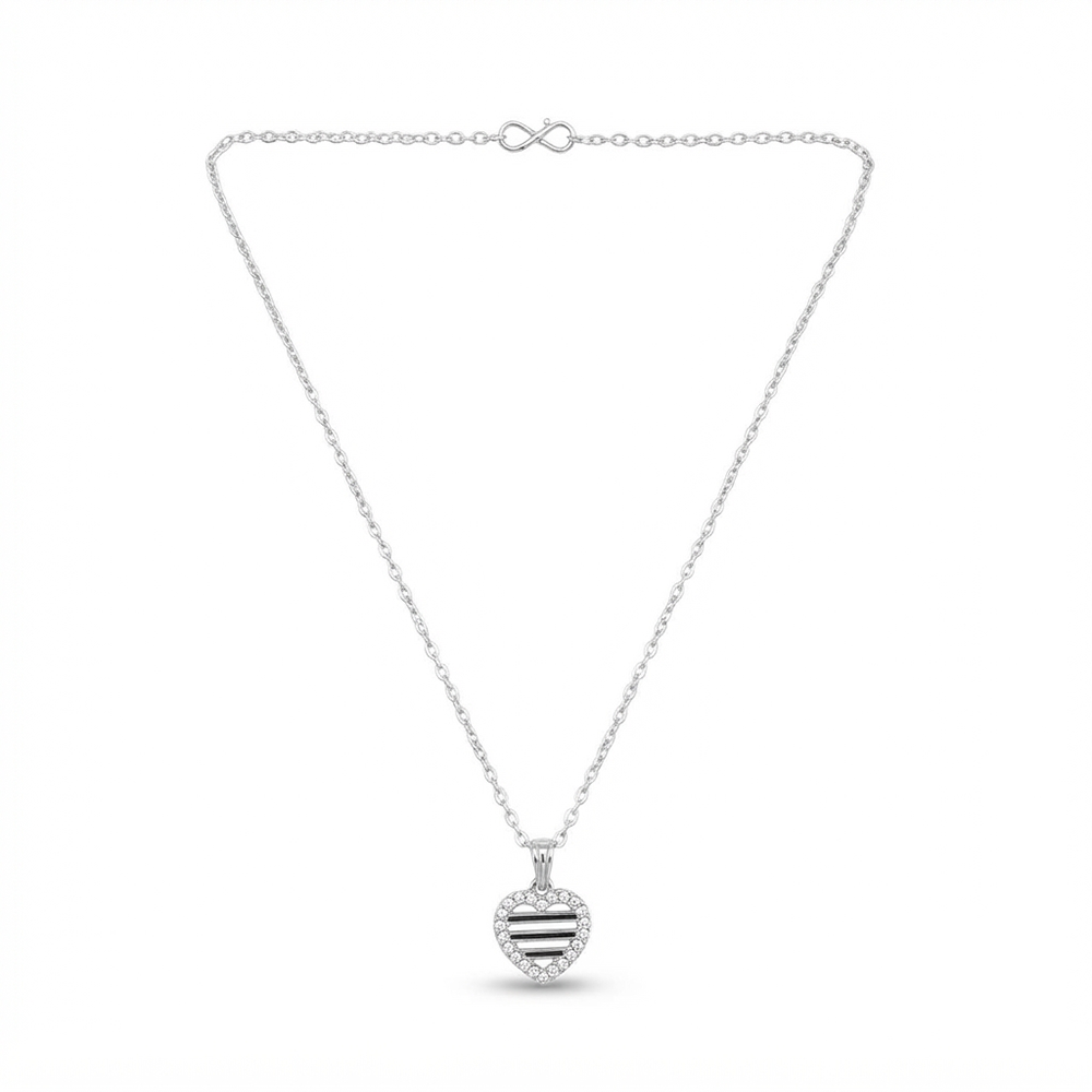 The99Jewel Fashion Silver Plated Austrian Stone Heart Shape Chain Pendant