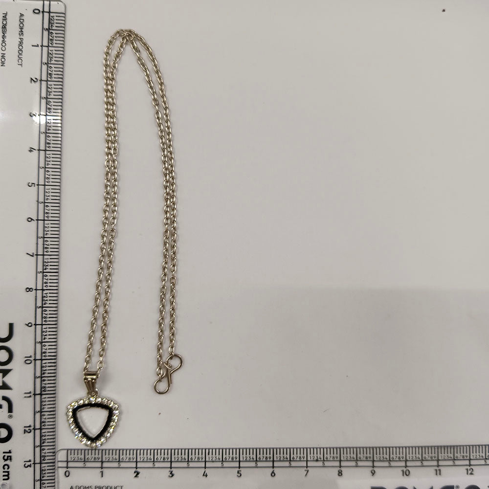The99Jewel Fashion Silver Plated Austrian Stone Triangle Shape Chain Pendant