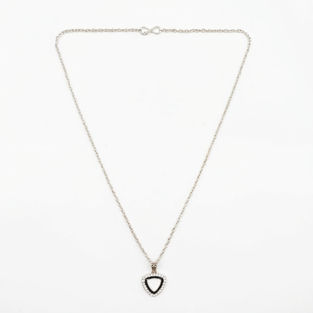 The99Jewel Fashion Silver Plated Austrian Stone Triangle Shape Chain Pendant