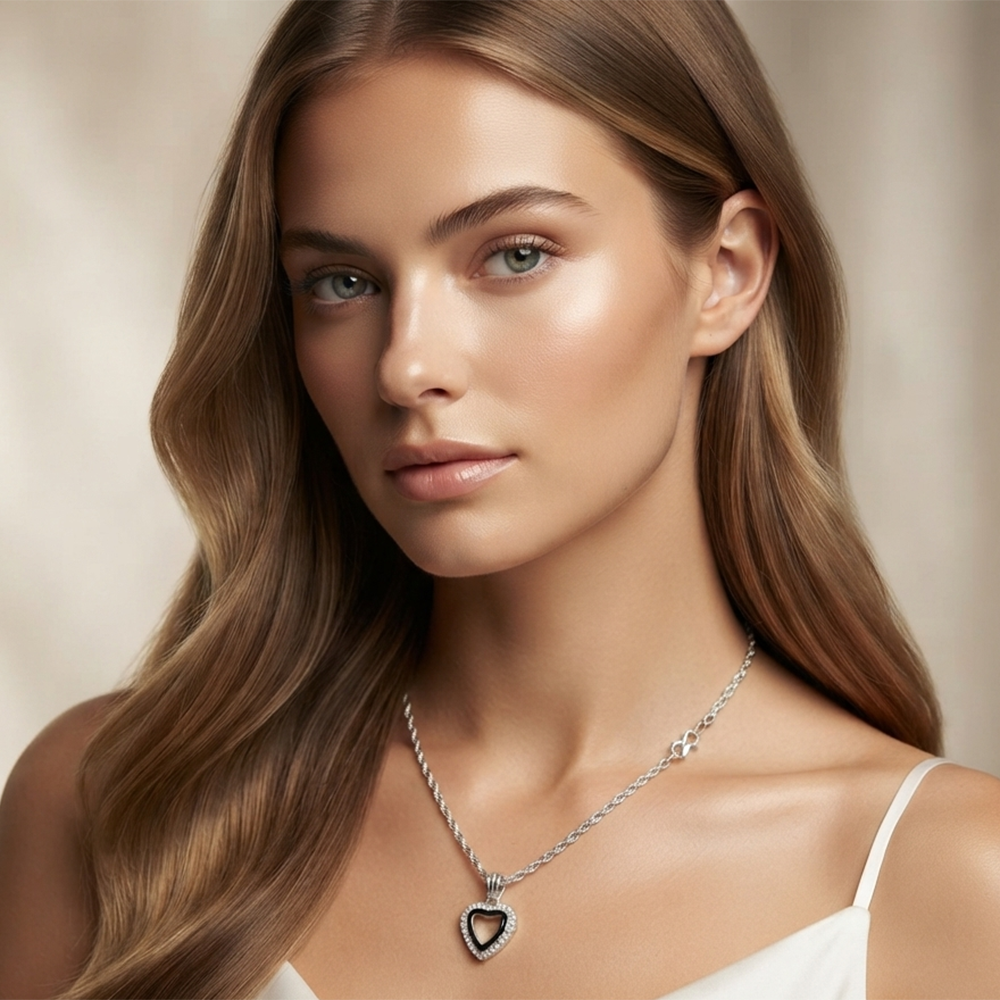 The99Jewel Fashion Silver Plated Austrian Stone Triangle Shape Chain Pendant