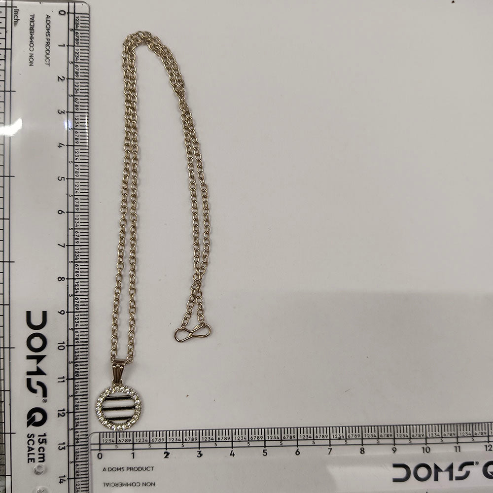 The99Jewel Fashion Silver Plated Austrian Stone Round Shape Chain Pendant
