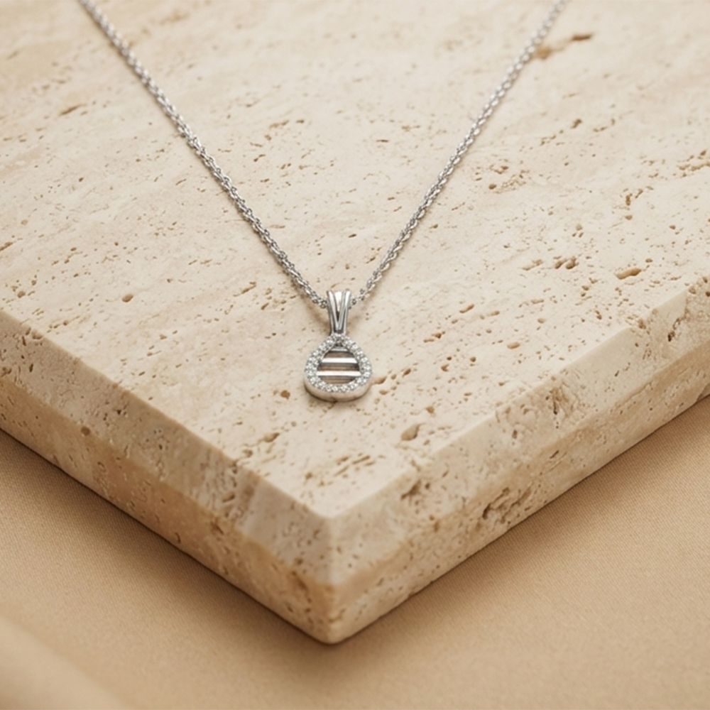 The99Jewel Fashion Silver Plated Austrian Stone Tear Drop Shape Chain Pendant