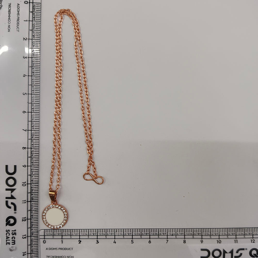 The99Jewel Sparkling Austrian Stone Rose Gold Plated Round Shape Chain Pendant