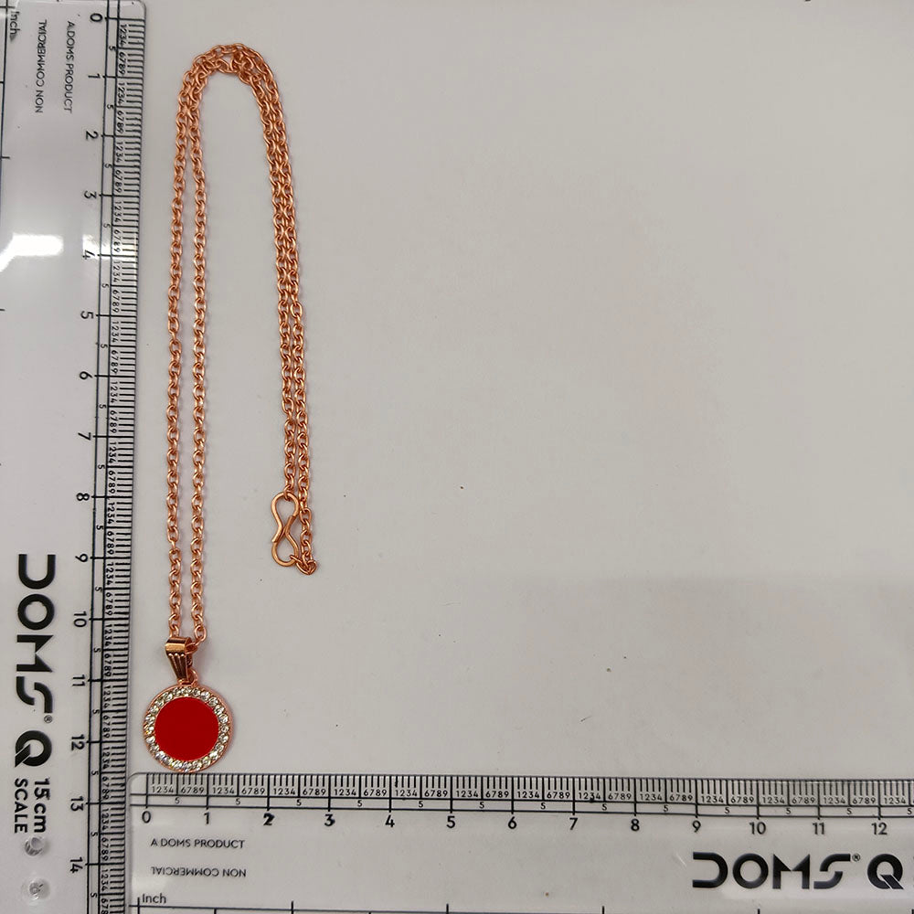 The99Jewel Sparkling Austrian Stone Rose Gold Plated Round Shape Chain Pendant