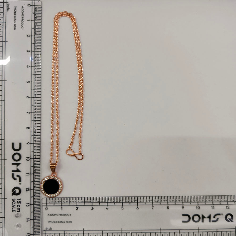 The99Jewel Sparkling Austrian Stone Rose Gold Plated Round Shape Chain Pendant