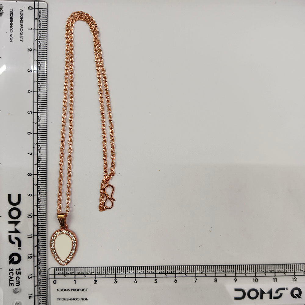 The99Jewel Sparkling Austrian Stone Rose Gold Plated Tear Drop Shape Chain Pendant