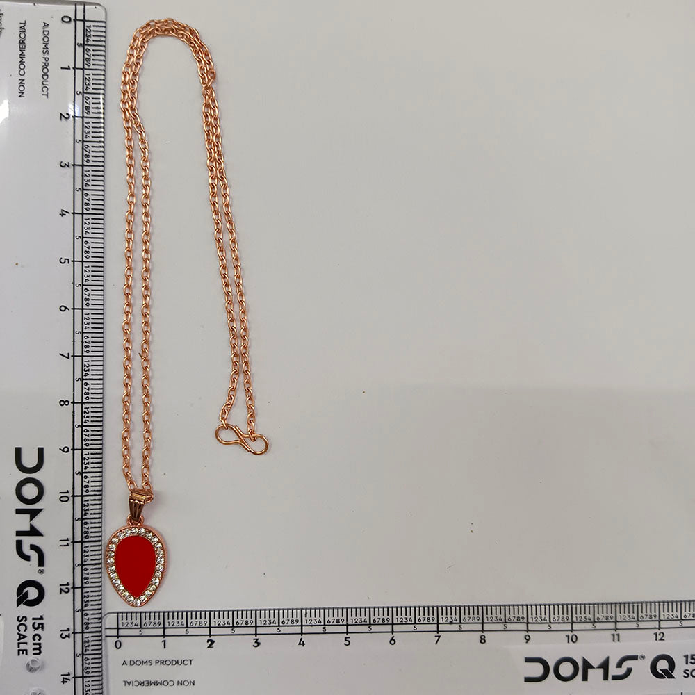 The99Jewel Sparkling Austrian Stone Rose Gold Plated Tear Drop Shape Chain Pendant