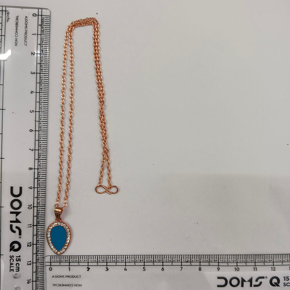 The99Jewel Sparkling Austrian Stone Rose Gold Plated Tear Drop Shape Chain Pendant
