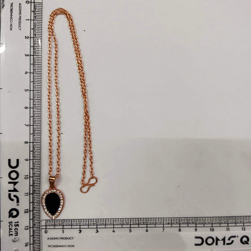 The99Jewel Sparkling Austrian Stone Rose Gold Plated Tear Drop Shape Chain Pendant